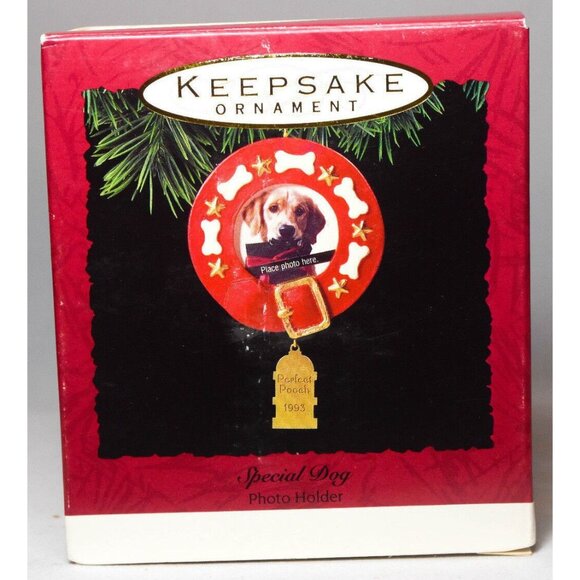Hallmark Keepsake Special Dog Ornament Photo Holder 1993 Dog Bone Treat Hydrant - Picture 5 of 5